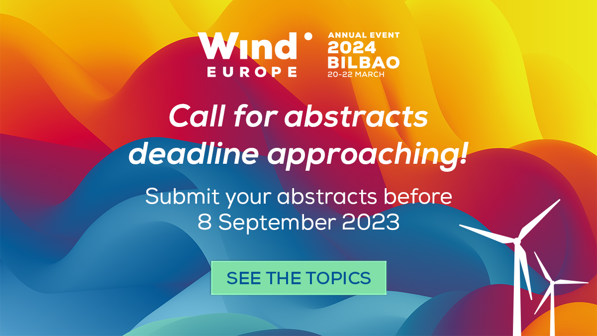 Call for abstracts WindEurope Annual Event 2024