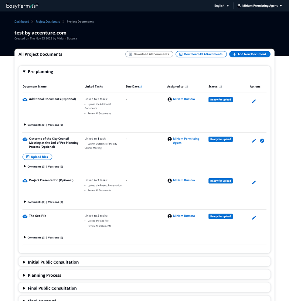 Project document view