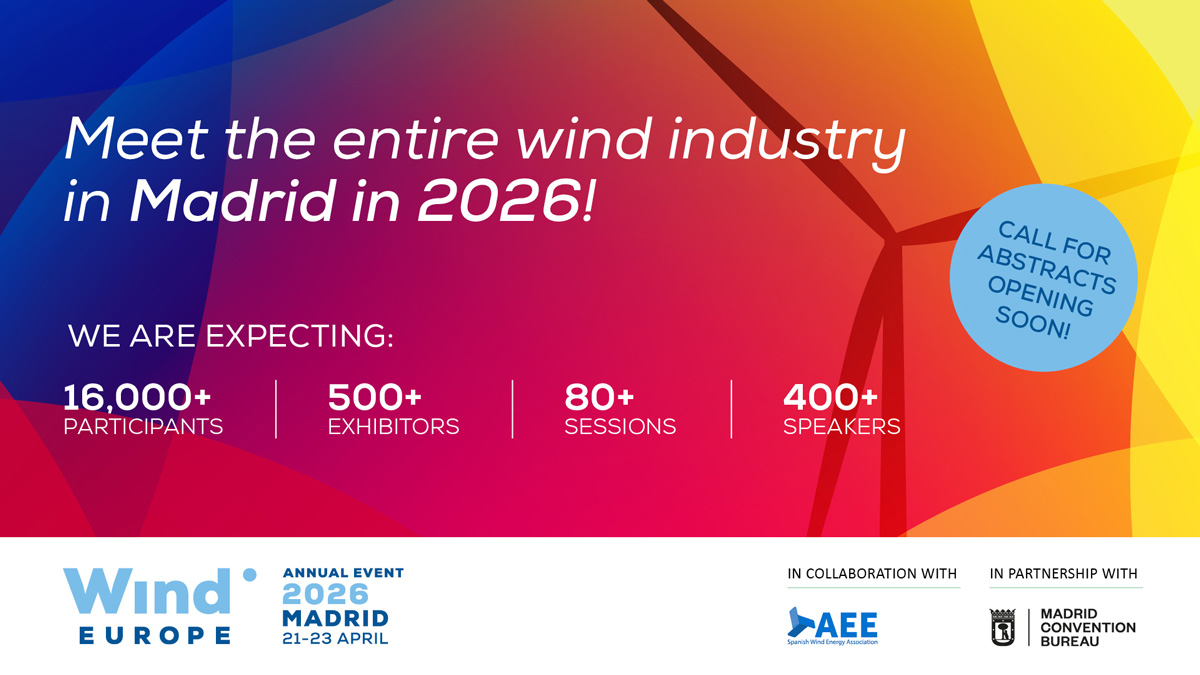 WindEurope Annual Event 2026 in Madrid - book your stand