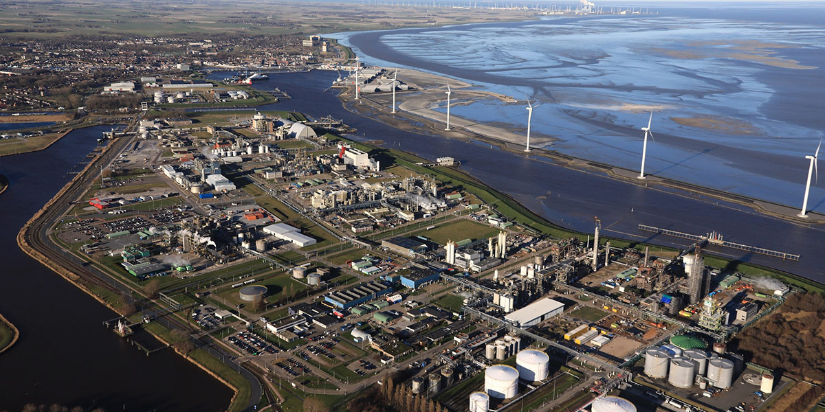 chemical park Delfzijl with Eemshaven Groningen Seaports