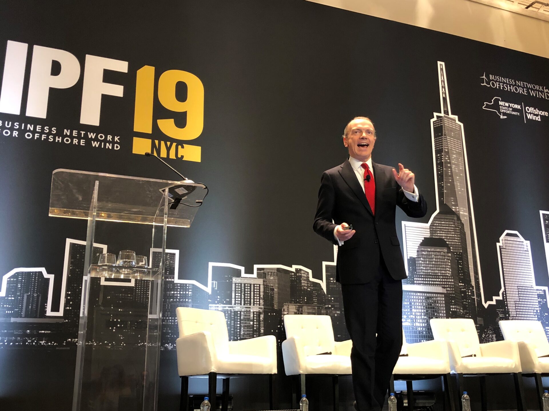 WindEurope CEO Giles Dickson speaks in New York