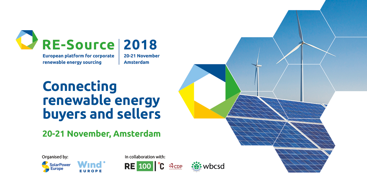 Save the date: RE-Source 2018 – Connecting renewable energy buyers and sellers