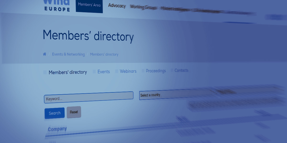 WindEurope members directory