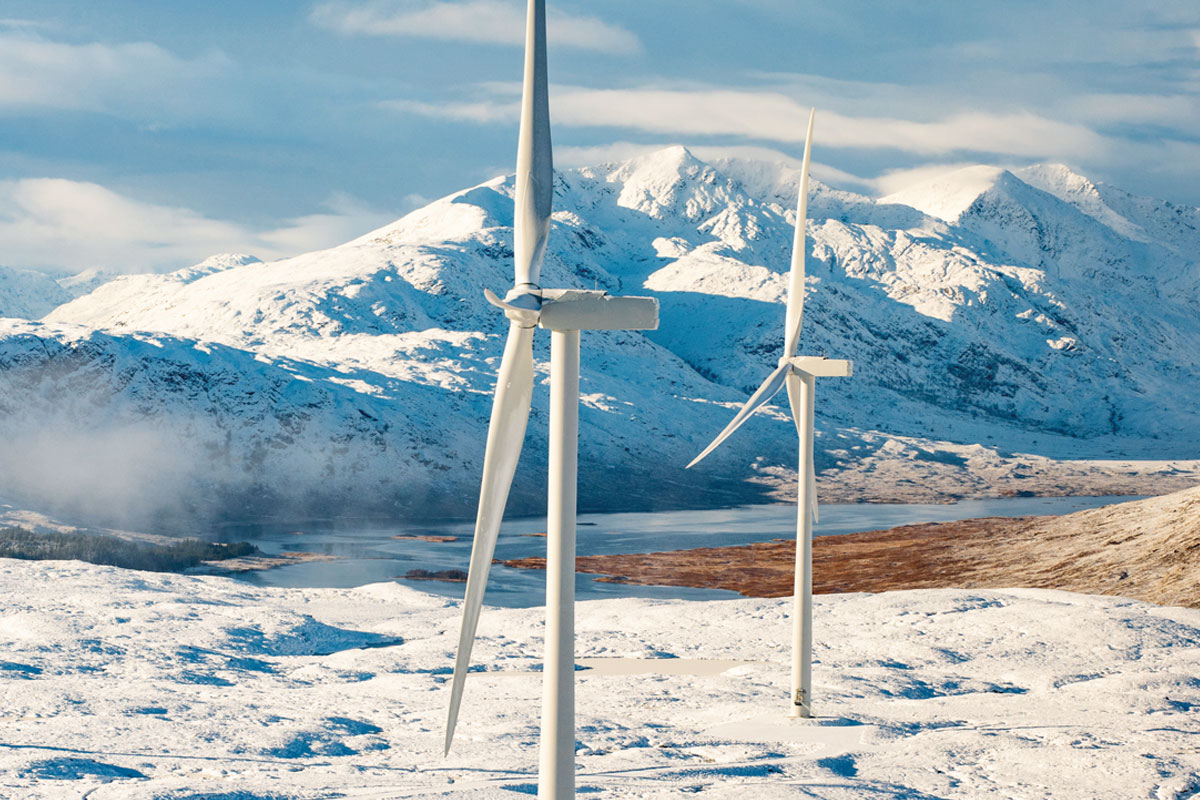 Turbines in mountains