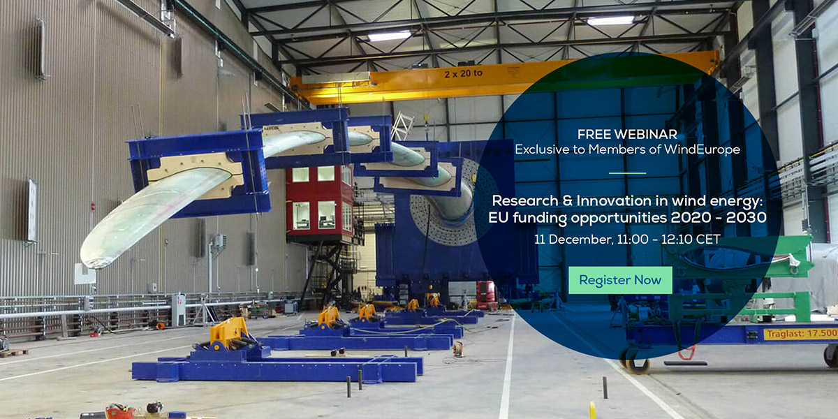 WindEurope webinar R&I excellence, EU funding opportunities 2020-2030